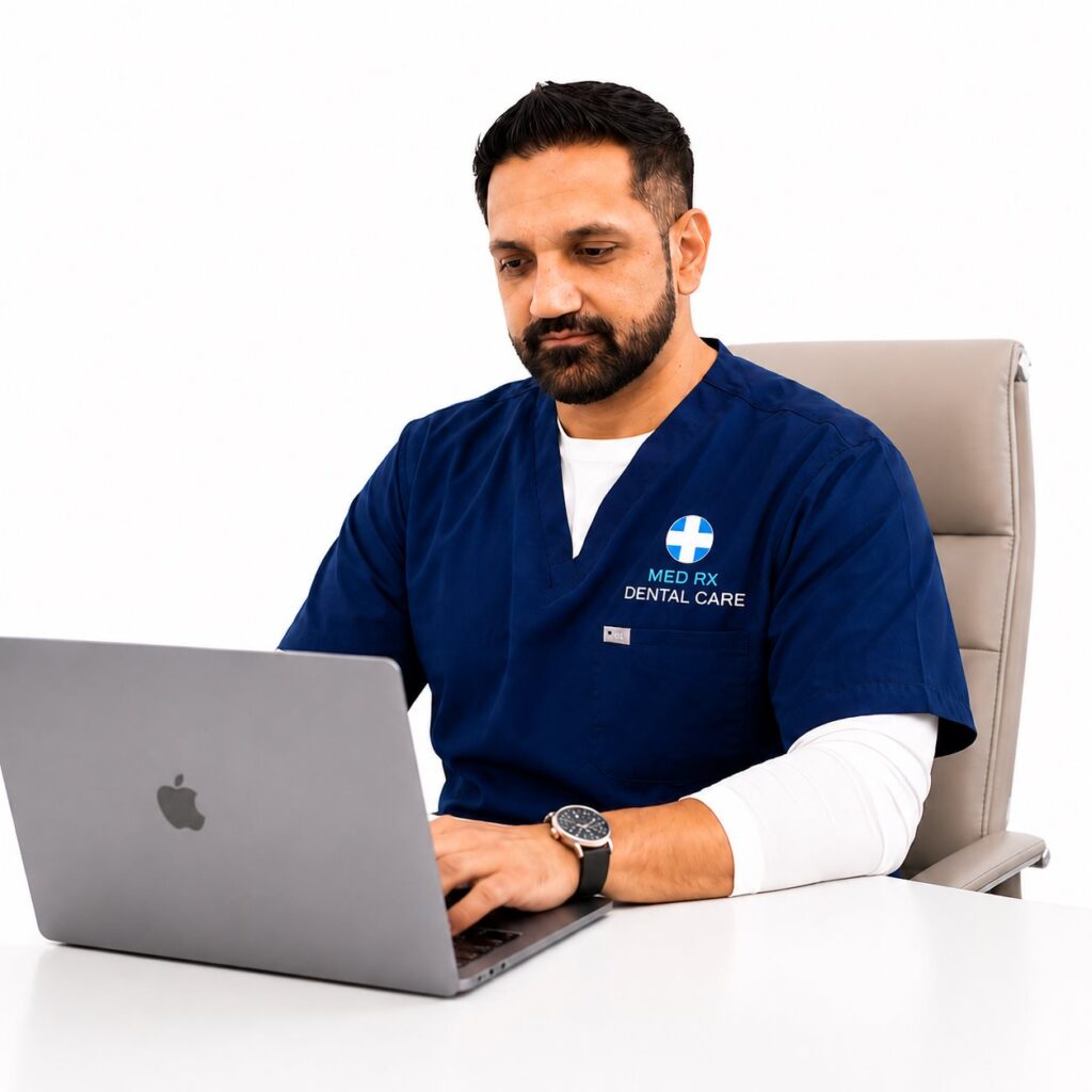 Dr. Khader, founder of Med RX Dental Care, dental clinic in Nagarbhavi, Bengaluru